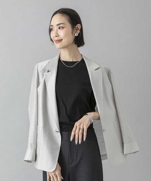 MICHEL KLEIN(ミッシェル・クラン)の「リラクシーテーラードジャケット(その他アウター・レディース・ライトブラウン/ブラック/ライトグレー・40/38)」の17枚目の写真