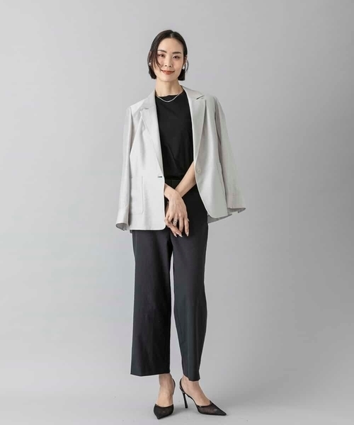 MICHEL KLEIN(ミッシェル・クラン)の「リラクシーテーラードジャケット(その他アウター・レディース・ライトブラウン/ブラック/ライトグレー・40/38)」の19枚目の写真