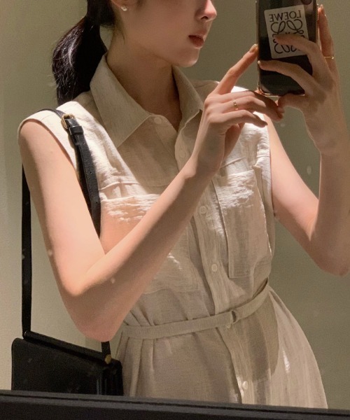 FAVORITO(ファヴォリート)の「シャツワンピース(シャツワンピース・レディース・ベージュ/ネイビー/ブラウン・F)」の11枚目の写真