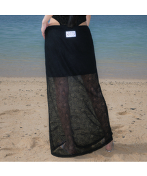 Lace Lowrise Long Skirt [Black]