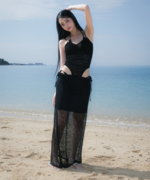 ROSEFRANTZ（ロゼフランツ）の「Lace Lowrise Long Skirt [Black]（スカート・レディース・ブラック・OS）」の6枚目の写真