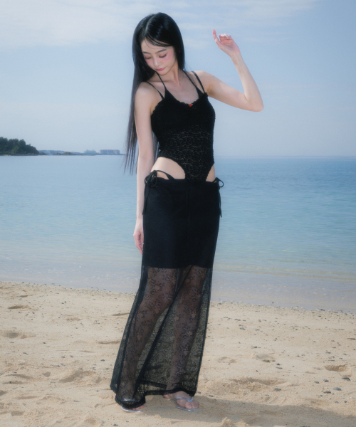 ROSEFRANTZ（ロゼフランツ）の「Lace Lowrise Long Skirt [Black]（スカート・レディース・ブラック・OS）」の7枚目の写真