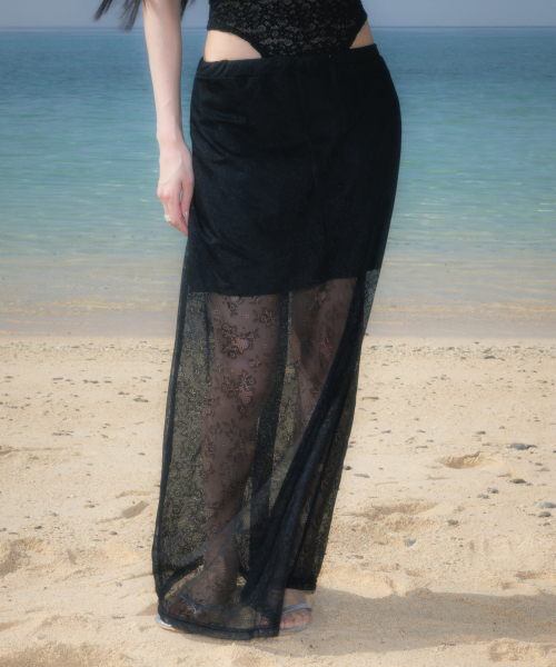 ROSEFRANTZ（ロゼフランツ）の「Lace Lowrise Long Skirt [Black]（スカート・レディース・ブラック・OS）」の9枚目の写真