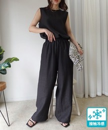 CORNERS | 接触冷感シアーリネンタッチパンツ【セットアップ可能】(スラックス)