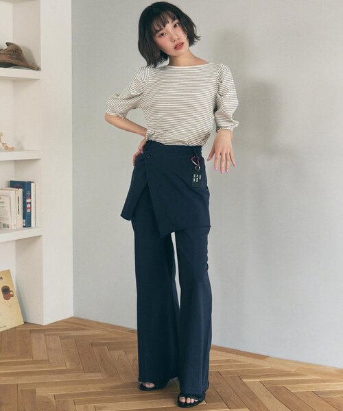 ALL NEW MART(オールニューマート)の「レイヤードスウェットパンツ(その他パンツ・レディース・ネイビー/ライトグレー・00)」の2枚目の写真