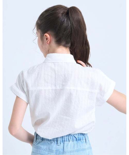 pom ponette junior(ポンポネットジュニア)の「ラッフルブラウス(シャツ/ブラウス・キッズ・ブラック/オフホワイト/ライトベージュ・M:150cm/S:140cm/L:160cm/LL(165cm))」の16枚目の写真