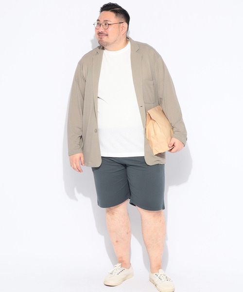 B&T CLUB（ビーティークラブ）の「ショートパンツ ハーフパンツ 短パン メンズ 大きいサイズ ミニ裏毛 無地 ショーツ スウェット 夏 アウトドア レジャー B＆T CLUB ビーアンドティークラブ（スウェットパンツ・メンズ・グレー/ダークグレー/ブラック・X1(3L～4L)/X3(6L～7L)/X2(4L～5L)/X4(8L～9L)）」の4枚目の写真