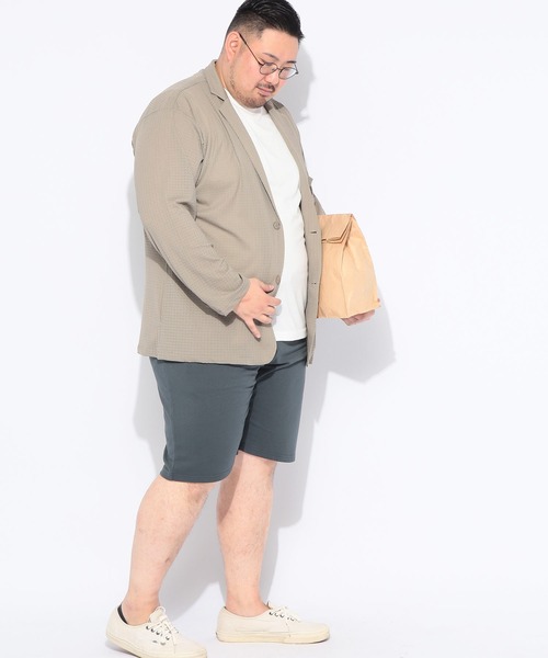 B&T CLUB（ビーティークラブ）の「ショートパンツ ハーフパンツ 短パン メンズ 大きいサイズ ミニ裏毛 無地 ショーツ スウェット 夏 アウトドア レジャー B＆T CLUB ビーアンドティークラブ（スウェットパンツ・メンズ・グレー/ダークグレー/ブラック・X1(3L～4L)/X3(6L～7L)/X2(4L～5L)/X4(8L～9L)）」の7枚目の写真