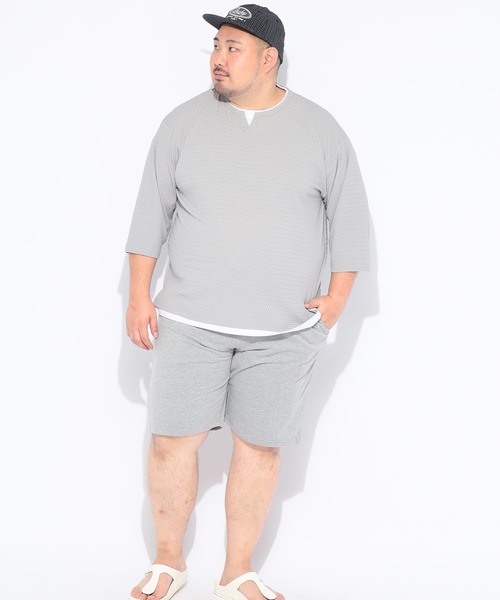 B&T CLUB（ビーティークラブ）の「ショートパンツ ハーフパンツ 短パン メンズ 大きいサイズ ミニ裏毛 無地 ショーツ スウェット 夏 アウトドア レジャー B＆T CLUB ビーアンドティークラブ（スウェットパンツ・メンズ・グレー/ダークグレー/ブラック・X1(3L～4L)/X3(6L～7L)/X2(4L～5L)/X4(8L～9L)）」の12枚目の写真