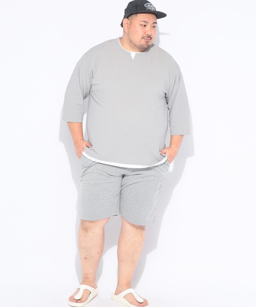 B&T CLUB（ビーティークラブ）の「ショートパンツ ハーフパンツ 短パン メンズ 大きいサイズ ミニ裏毛 無地 ショーツ スウェット 夏 アウトドア レジャー B＆T CLUB ビーアンドティークラブ（スウェットパンツ・メンズ・グレー/ダークグレー/ブラック・X1(3L～4L)/X3(6L～7L)/X2(4L～5L)/X4(8L～9L)）」の13枚目の写真