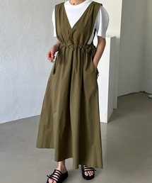 サイドリボンVネックワンピース