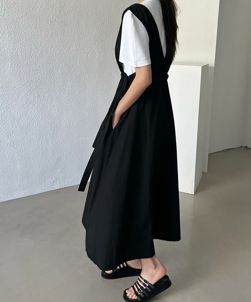 Girly Doll(ガーリードール)の「サイドリボンVネックワンピース(ワンピース・レディース・カーキ/ブラック/ベージュ・F)」の15枚目の写真