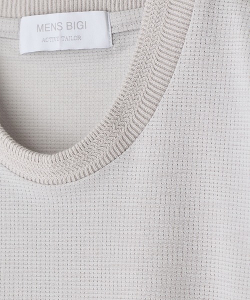 MEN'S BIGI(メンズビギ)の「東レPrimeflex 麻調ドットメッシュ クルーネックTシャツ<吸水速乾/通気性>(Tシャツ/カットソー・メンズ・ネイビー/グレー/ブルー・01/02/03/04)」の19枚目の写真