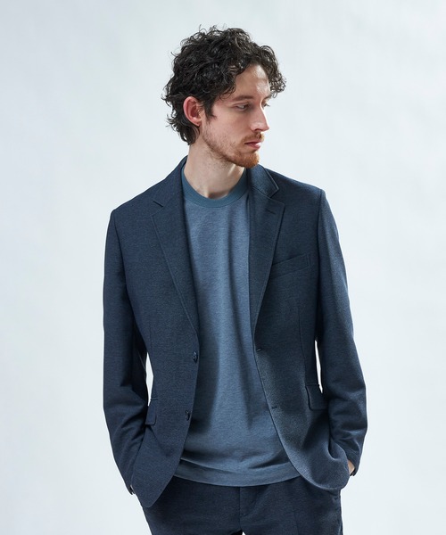 MEN'S BIGI(メンズビギ)の「東レPrimeflex 麻調ドットメッシュ クルーネックTシャツ<吸水速乾/通気性>(Tシャツ/カットソー・メンズ・ネイビー/グレー/ブルー・01/02/03/04)」の9枚目の写真
