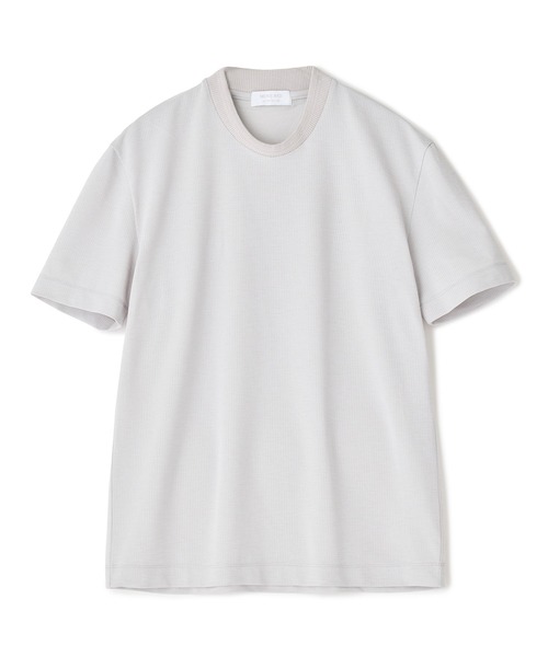 MEN'S BIGI(メンズビギ)の「東レPrimeflex 麻調ドットメッシュ クルーネックTシャツ<吸水速乾/通気性>(Tシャツ/カットソー・メンズ・ネイビー/グレー/ブルー・01/02/03/04)」の15枚目の写真