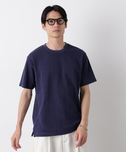 NANO universe(ナノユニバース)の「ストレッチジャガードTシャツ 半袖(Tシャツ/カットソー・メンズ・グレー/ホワイト/ネイビー・S/M/L)」の16枚目の写真