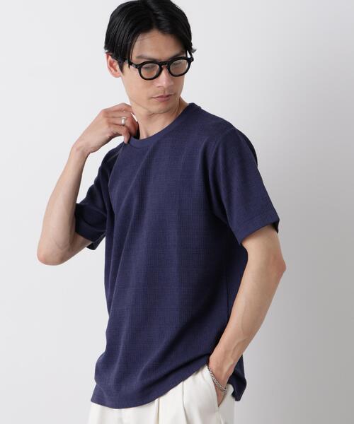 NANO universe(ナノユニバース)の「ストレッチジャガードTシャツ 半袖(Tシャツ/カットソー・メンズ・グレー/ホワイト/ネイビー・S/M/L)」の17枚目の写真