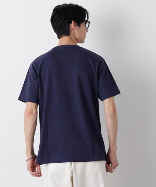 NANO universe(ナノユニバース)の「ストレッチジャガードTシャツ 半袖(Tシャツ/カットソー・メンズ・グレー/ホワイト/ネイビー・S/M/L)」の18枚目の写真