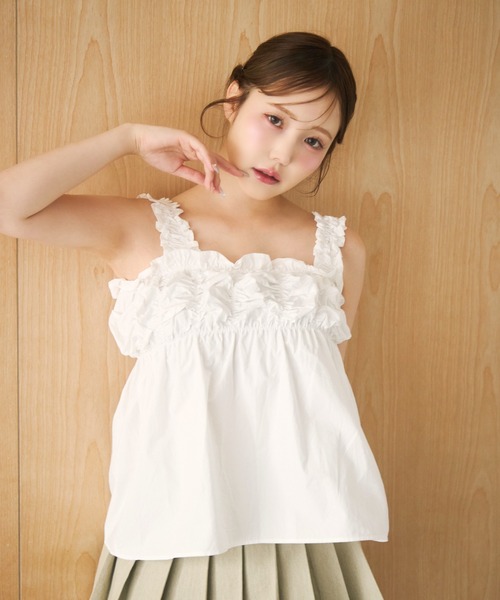 MIUMIU フリル トップス ノースリーブ 楽天市場】miumiu ブラウス 
