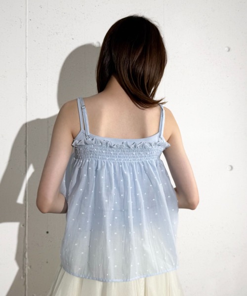 MAISON SELECT（メゾンセレクト）の「6C87 ドットキャミビスチェセット（シャツ/ブラウス・レディース・ライトブルー/ブラック/ホワイト・FREE）」の11枚目の写真