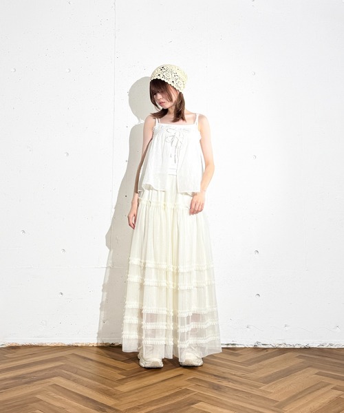 MAISON SELECT（メゾンセレクト）の「6C87 ドットキャミビスチェセット（シャツ/ブラウス・レディース・ライトブルー/ブラック/ホワイト・FREE）」の15枚目の写真