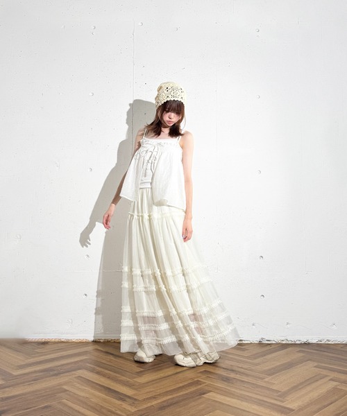 MAISON SELECT（メゾンセレクト）の「6C87 ドットキャミビスチェセット（シャツ/ブラウス・レディース・ライトブルー/ブラック/ホワイト・FREE）」の14枚目の写真