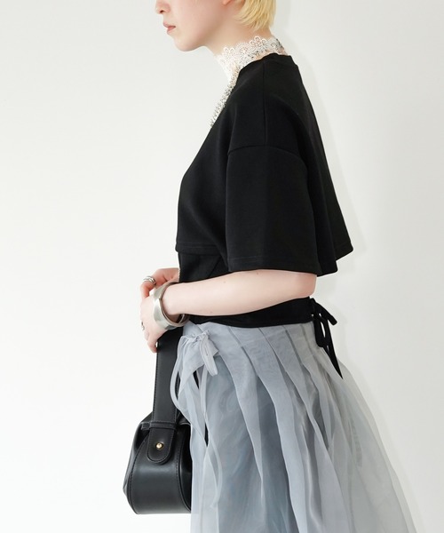 chuclla（チュクラ）の「ドッキングデザインレースアップカットソー chw26s355（Tシャツ/カットソー・レディース・ブラック/ホワイト・FREE）」の20枚目の写真