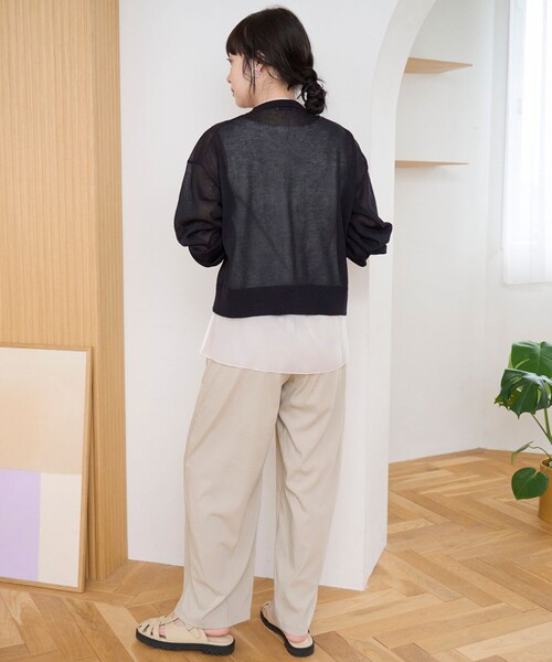 coen(コーエン)の「【秋カラー/接触冷感/遮熱性/UVカット】イージーワイドスラックスパンツ(スラックス・レディース・ブラック/ダークグレー/モカ/ベージュ・M/L)」の17枚目の写真