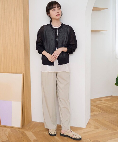 coen(コーエン)の「【秋カラー/接触冷感/遮熱性/UVカット】イージーワイドスラックスパンツ(スラックス・レディース・ブラック/ダークグレー/モカ/ベージュ・M/L)」の18枚目の写真