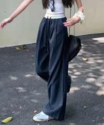 ストリート×カジュアル！ゆったりチェックワイドパンツ