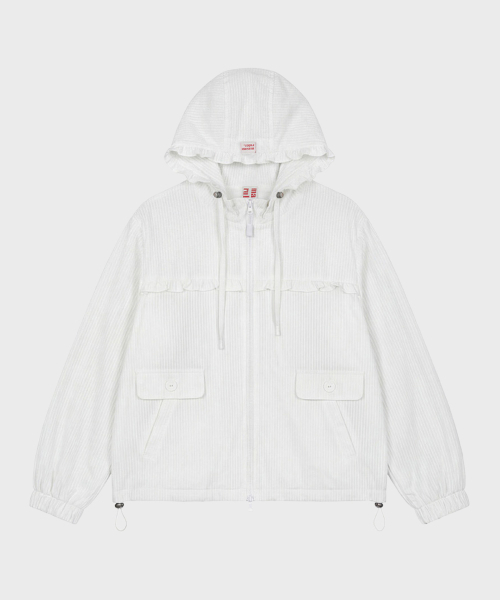 MASMARULEZ APPAREL（マスマルールズ アパレル）の「Check Frill Windbreaker Jacket_White（ナイロンジャケット・レディース・ホワイト・ONE SIZE）」の9枚目の写真