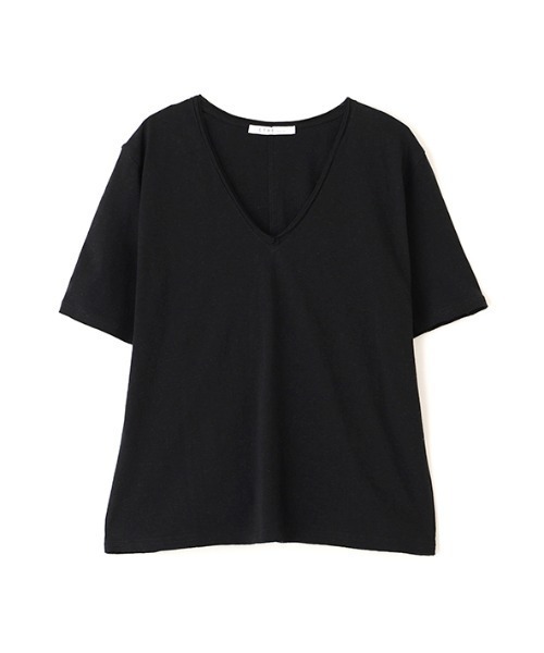 ETRE TOKYO(エトレトウキョウ)の「VネックミニマルTee(Tシャツ/カットソー・レディース・ブラック/ホワイト/グレー・FREE)」の3枚目の写真