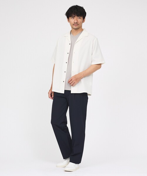 ABAHOUSE GRAY（アバハウスグレイ）の「楊柳 オープンカラー 半袖シャツ（シャツ/ブラウス・メンズ・グレイッシュブルー/ホワイト/モカ/ブラック・46/50/48）」の18枚目の写真