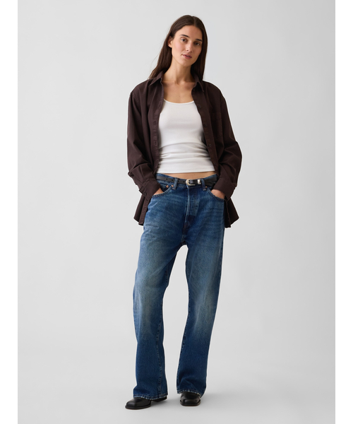 GAP(ギャップ)の「デニム ビッグシャツ(シャツ/ブラウス・レディース・ブラウン・S/M/L/XXS/XS)」の2枚目の写真