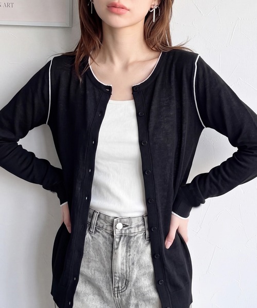SETUP7(セットアップセブン)の「【SETUP7】配色メロー前後2WAYカットソー SPD(Tシャツ/カットソー・レディース・ブラック/グレー/アイボリー・FREE)」の5枚目の写真