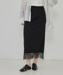 裾レース ストレートスカート