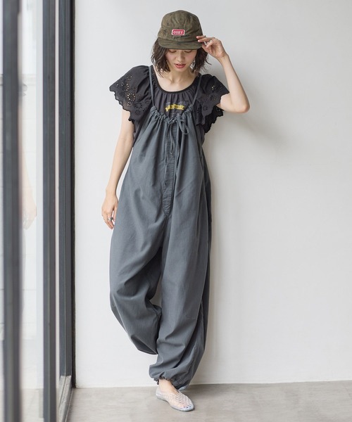 niko and...(ニコアンド)の「コットンレーススリーブロゴTシャツ(Tシャツ/カットソー・レディース・オフホワイト/ネイビー/チャコール・FREE)」の6枚目の写真
