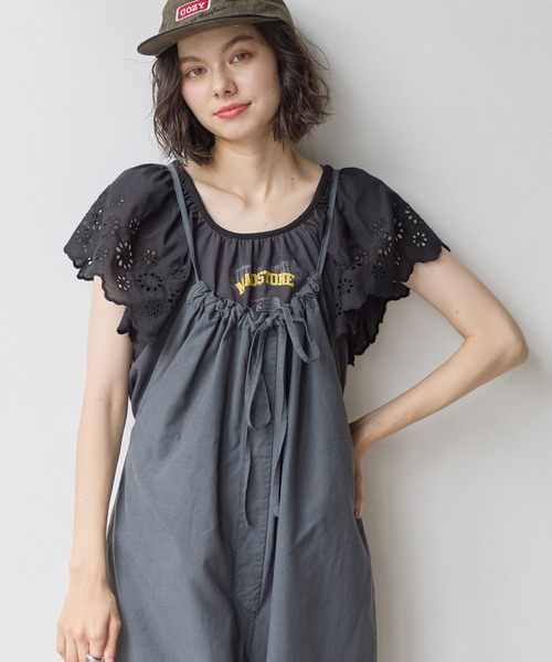 niko and...(ニコアンド)の「コットンレーススリーブロゴTシャツ(Tシャツ/カットソー・レディース・オフホワイト/ネイビー/チャコール・FREE)」の7枚目の写真