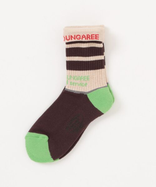DENIM DUNGAREE(デニムダンガリー)の「STANDARD SERVICE Socks(ソックス/靴下・キッズ・ブラウン/レッド・M/LL/L/S)」の3枚目の写真