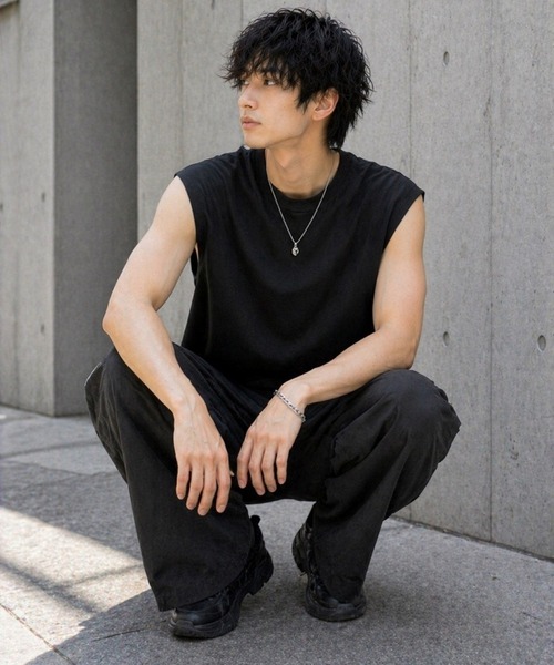 VIBGYOR(ヴィブジョー)の「【Bls】 【ZM】【Bling Leads】梨地ノースリーブ(BL)(タンクトップ・メンズ・ブルー系その他/ブラック/オフホワイト・LARGE/MEDIUM)」の7枚目の写真