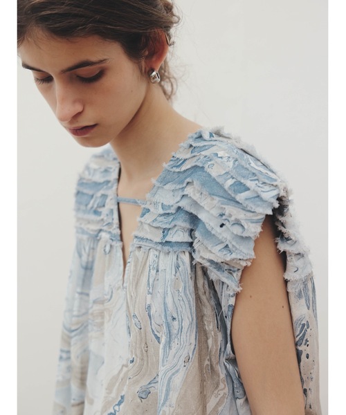 Katrin TOKYO(カトリーントーキョー)の「【Indian handiwork】marble dyeing onepiece(ワンピース・レディース・ブラック/ブルー・XS/FREE)」の18枚目の写真