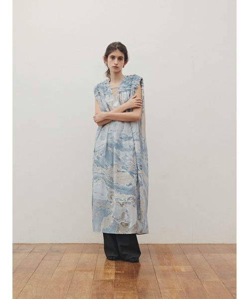 Katrin TOKYO(カトリーントーキョー)の「【Indian handiwork】marble dyeing onepiece(ワンピース・レディース・ブラック/ブルー・XS/FREE)」の9枚目の写真