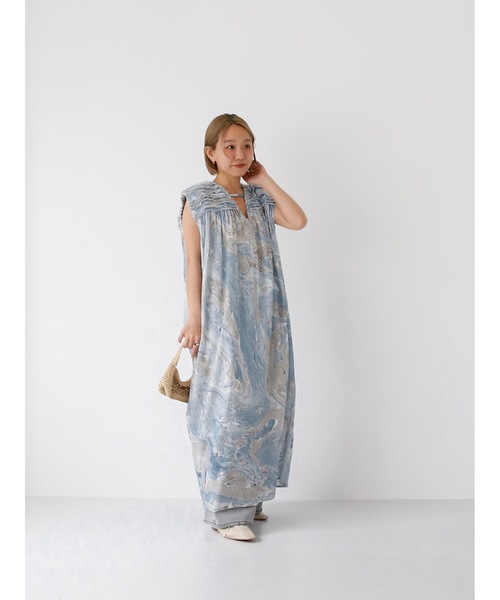 Katrin TOKYO(カトリーントーキョー)の「【Indian handiwork】marble dyeing onepiece(ワンピース・レディース・ブラック/ブルー・XS/FREE)」の15枚目の写真