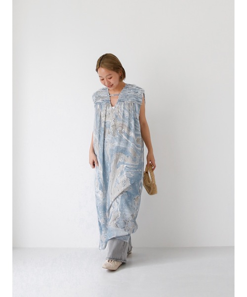 Katrin TOKYO(カトリーントーキョー)の「【Indian handiwork】marble dyeing onepiece(ワンピース・レディース・ブラック/ブルー・XS/FREE)」の17枚目の写真