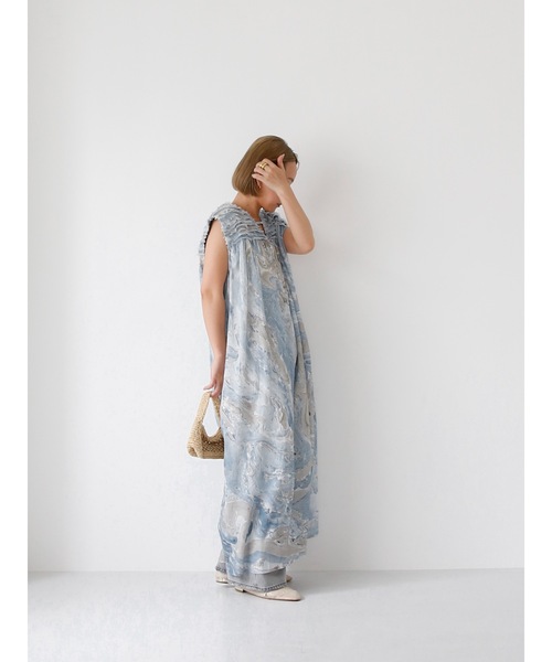 Katrin TOKYO(カトリーントーキョー)の「【Indian handiwork】marble dyeing onepiece(ワンピース・レディース・ブラック/ブルー・XS/FREE)」の19枚目の写真