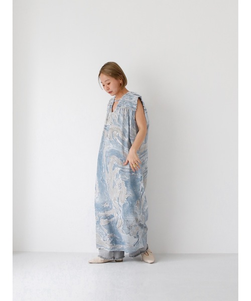 Katrin TOKYO(カトリーントーキョー)の「【Indian handiwork】marble dyeing onepiece(ワンピース・レディース・ブラック/ブルー・XS/FREE)」の21枚目の写真