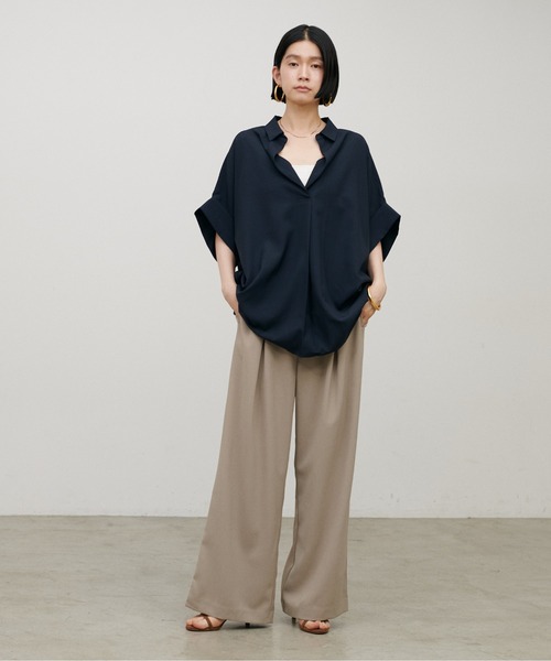 LARUTA(ラルータ)の「【LARUTA】落ち感あるタックツイルパンツ(スラックス・レディース・ベージュ/ブラウン/ブラック・FREE)」の11枚目の写真