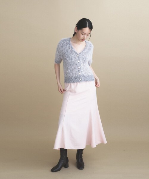 cloenc(クロエンス)の「【手洗い可】フィブリルロングフレアスカート(スカート・レディース・ピンク/ナチュラル/オリーブ・01/02)」の5枚目の写真