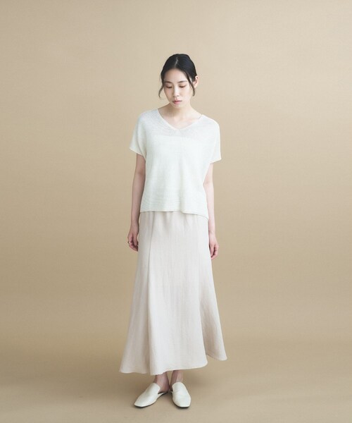 cloenc(クロエンス)の「【手洗い可】フィブリルロングフレアスカート(スカート・レディース・ピンク/ナチュラル/オリーブ・01/02)」の18枚目の写真