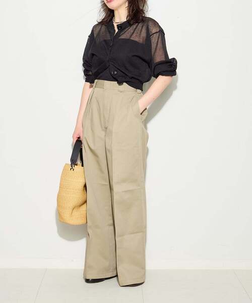 Dickies(ディッキーズ)の「《追加/新色あり》JANE SMITH*DICKIES*L'ESSAGE 別注 2タックBIGパンツ(その他パンツ・レディース・ブラック/ベージュ/カーキ・X-SMALL/SMALL/LARGE/MEDIUM)」の4枚目の写真